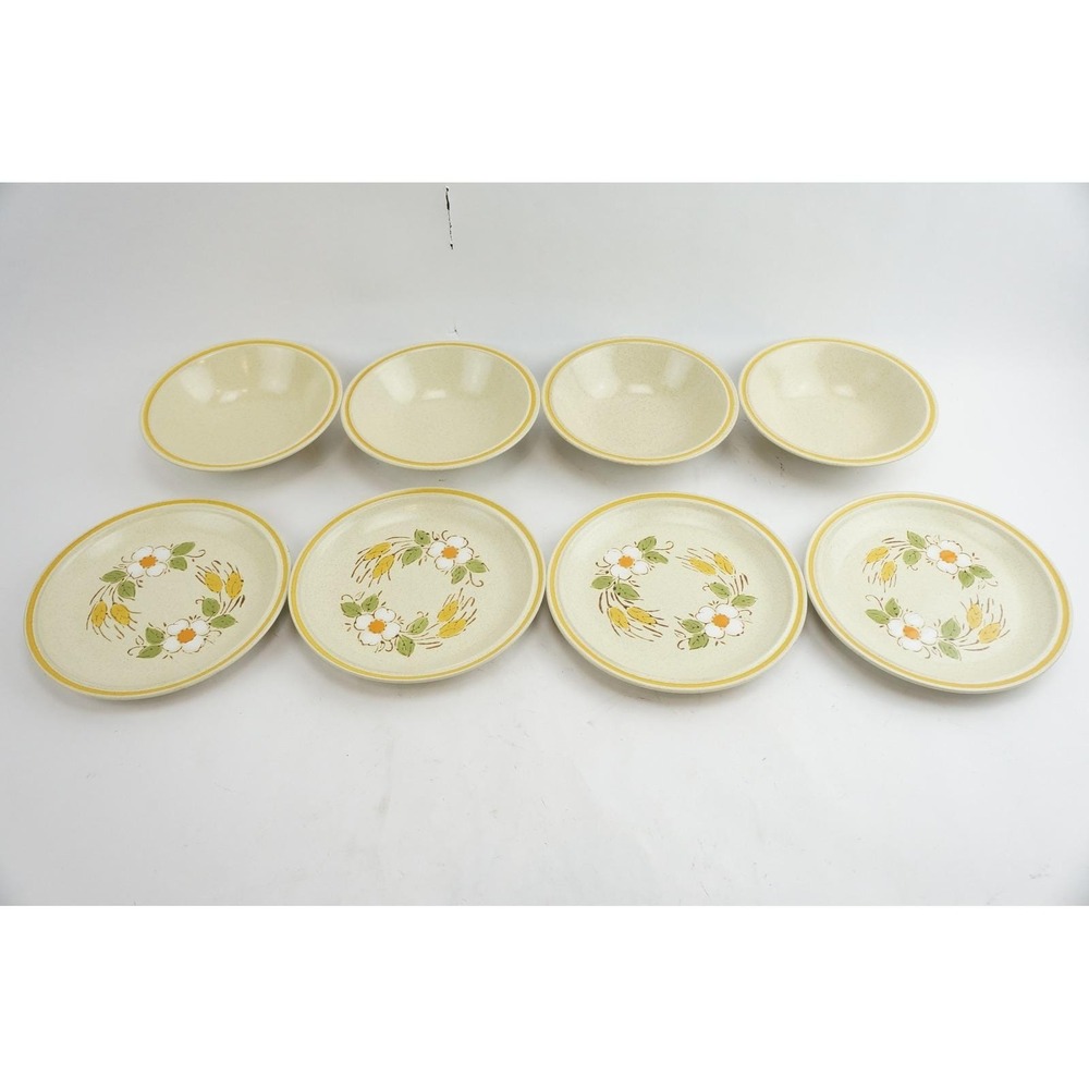 Hearthside Garden Festival Stoneware Set 8pc Cream Yellow Floral Japan VGC